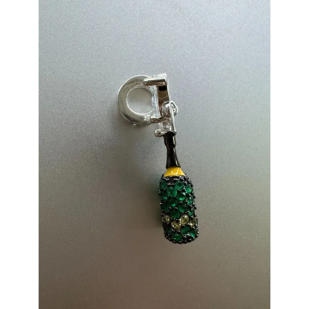 NWOT Champagne Bottle Silver 925 Charm